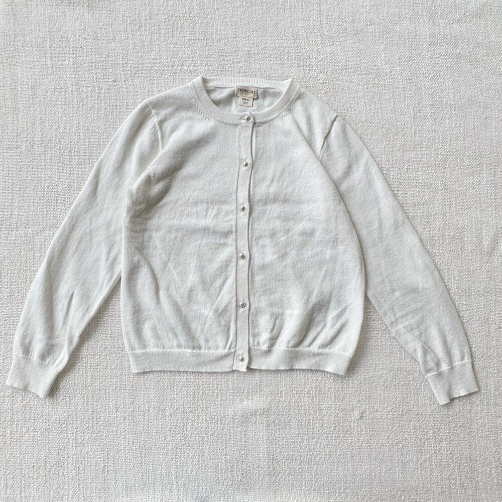 Crewcuts Girl's White Cardigan VGUC M/8-9